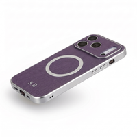 Purple Personalized Magnetic Leather iPhone Case