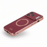 Burgundy Personalized Magnetic Leather iPhone Case