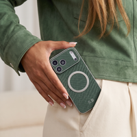Green Personalized Magnetic Leather iPhone Case