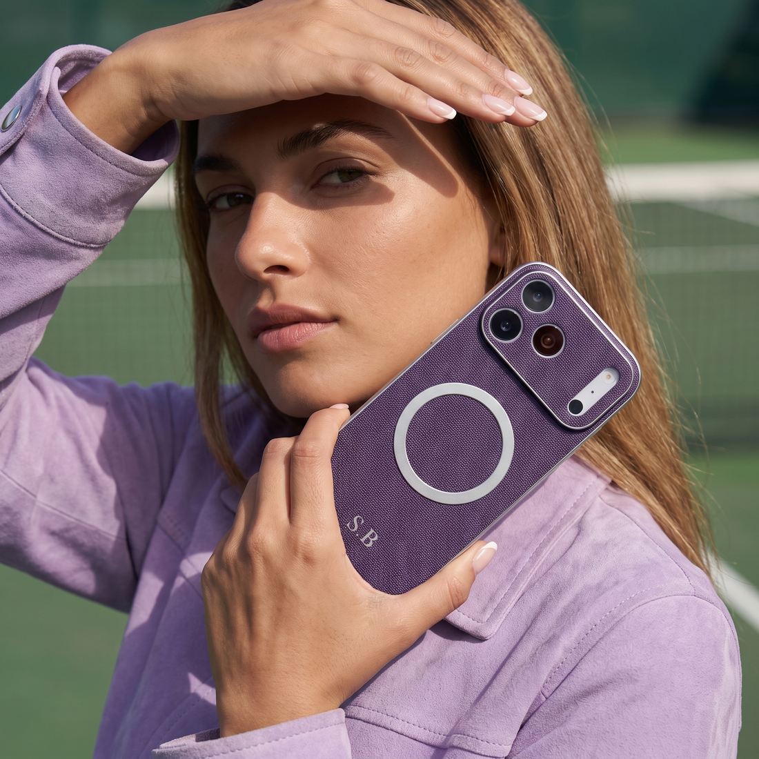 Purple Personalized Magnetic Leather iPhone Case