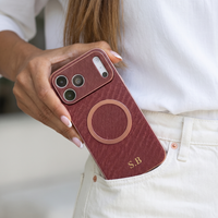 Brown Personalized Magnetic Leather iPhone Case