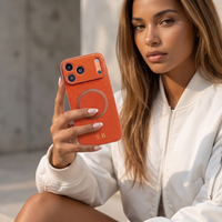 Orange Personalized Magnetic Leather iPhone Case