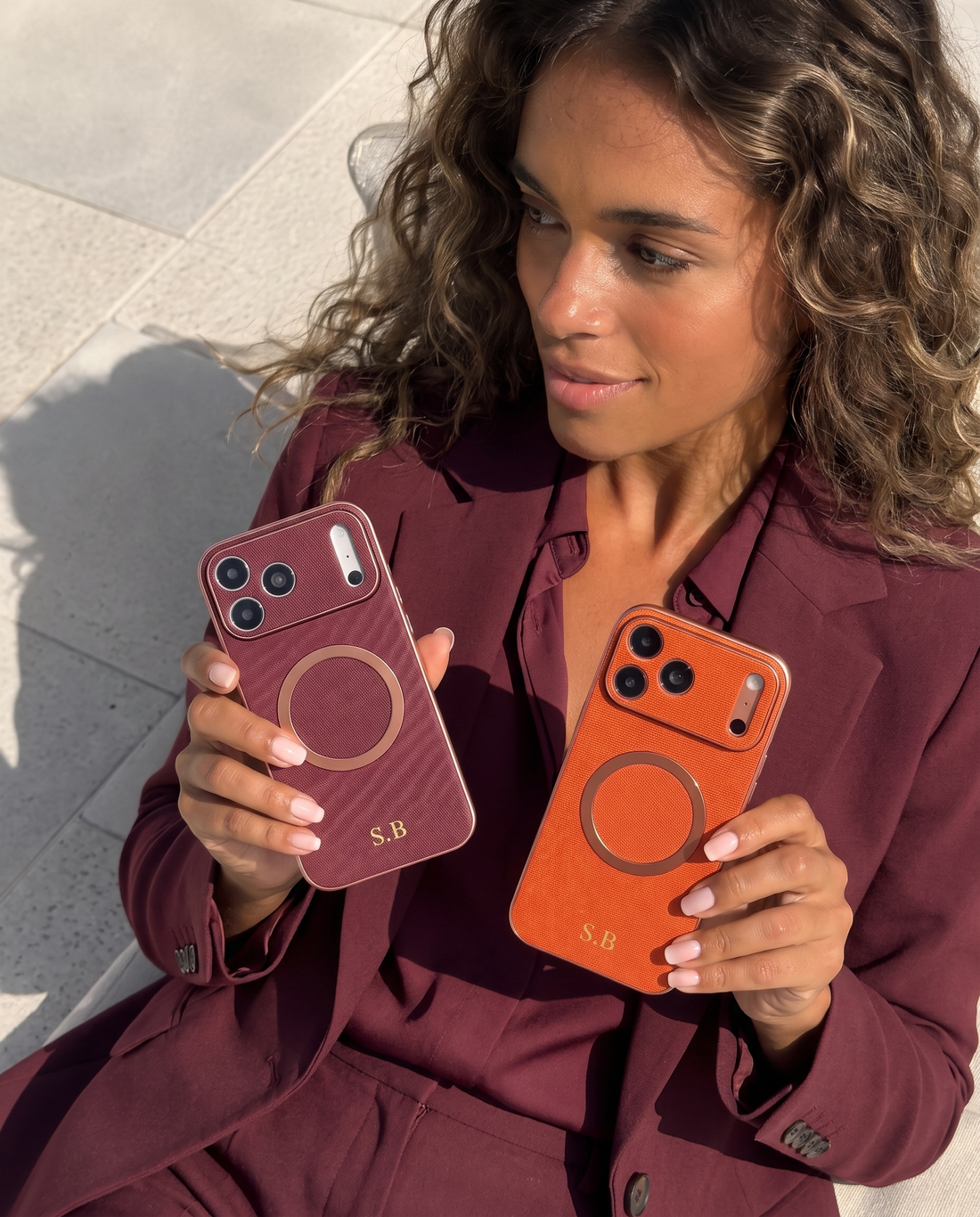 Orange Personalized Magnetic Leather iPhone Case