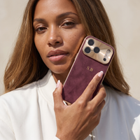 Burgundy Lambskin Leather Custom iPhone Case