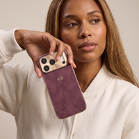 Burgundy Lambskin Leather Custom iPhone Case