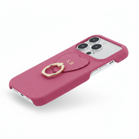 Hot Pink Heart Ring Leather iPhone Case - Snap Bands