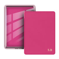 Hot Pink Leather Kindle Case - Snap Bands