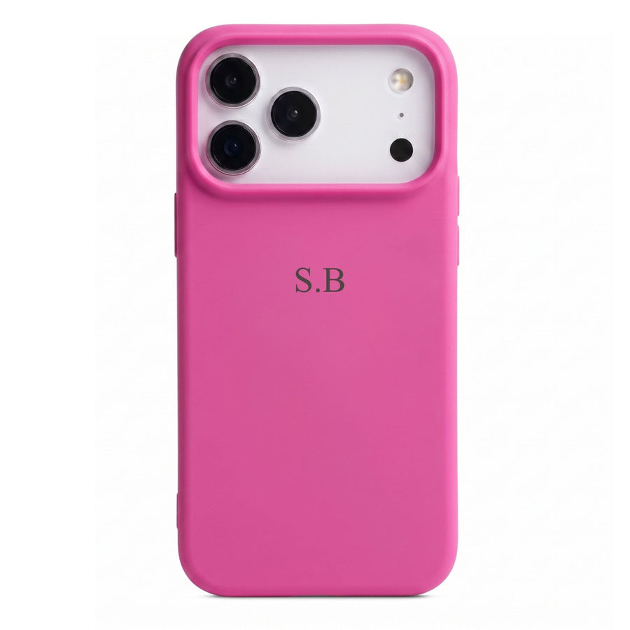 Hot Pink Personalized Liquid Silicone iPhone Case - Snap Bands