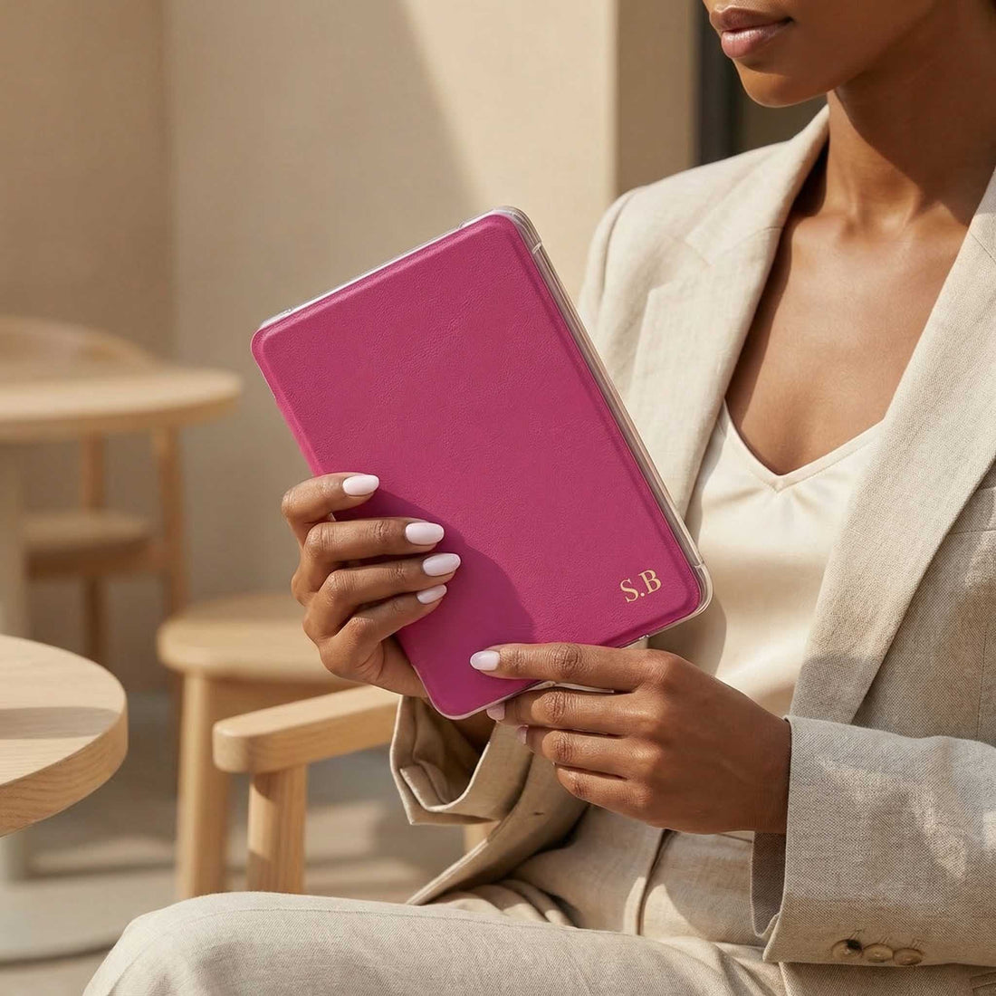 Hot Pink Leather Kindle Case