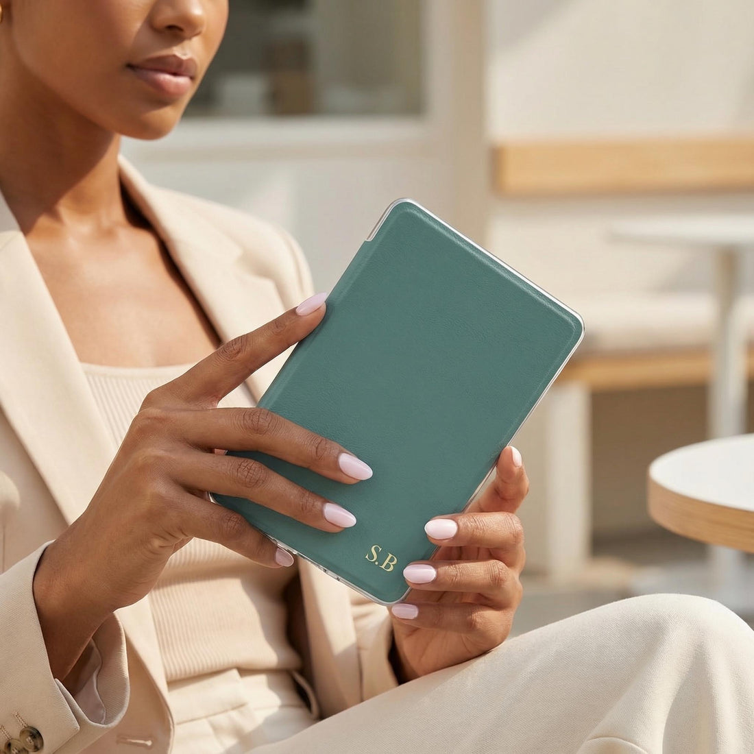 Green Leather Kindle Case