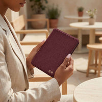Wine Textured Leather Kindle Case with Hand Strap