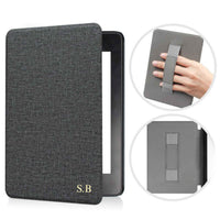 Black Textured Leather Kindle Case with Hand Strap