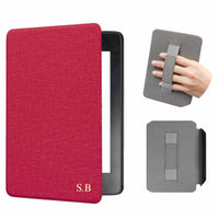 Red Textured Leather Kindle Case with Hand Strap