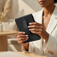 Black Leather Kindle Case with Hand Strap