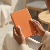 Orange Textured Leather Kindle Case with Hand Strap