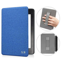 Blue Textured Leather Kindle Case with Hand Strap
