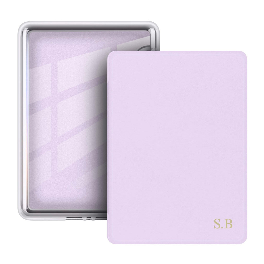 Lavender Leather Kindle Case - Snap Bands