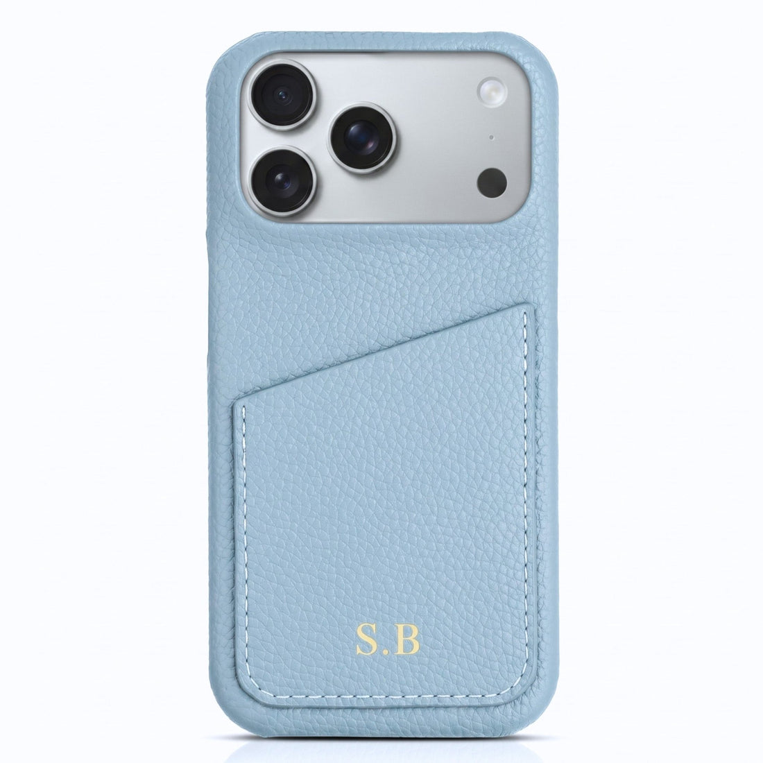 Light Blue Card Holder Leather iPhone Case - #Snap Bands#