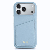 Light Blue Card Holder Leather iPhone Case - #Snap Bands#