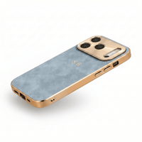 Light Blue Lambskin Leather Custom iPhone Case - #Snap Bands#
