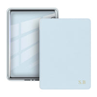 Light Blue Leather Kindle Case - Snap Bands