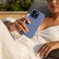 Light Blue Magnetic Leather iPhone Case - Snap Bands