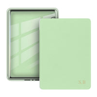 Light Green Leather Kindle Case - Snap Bands