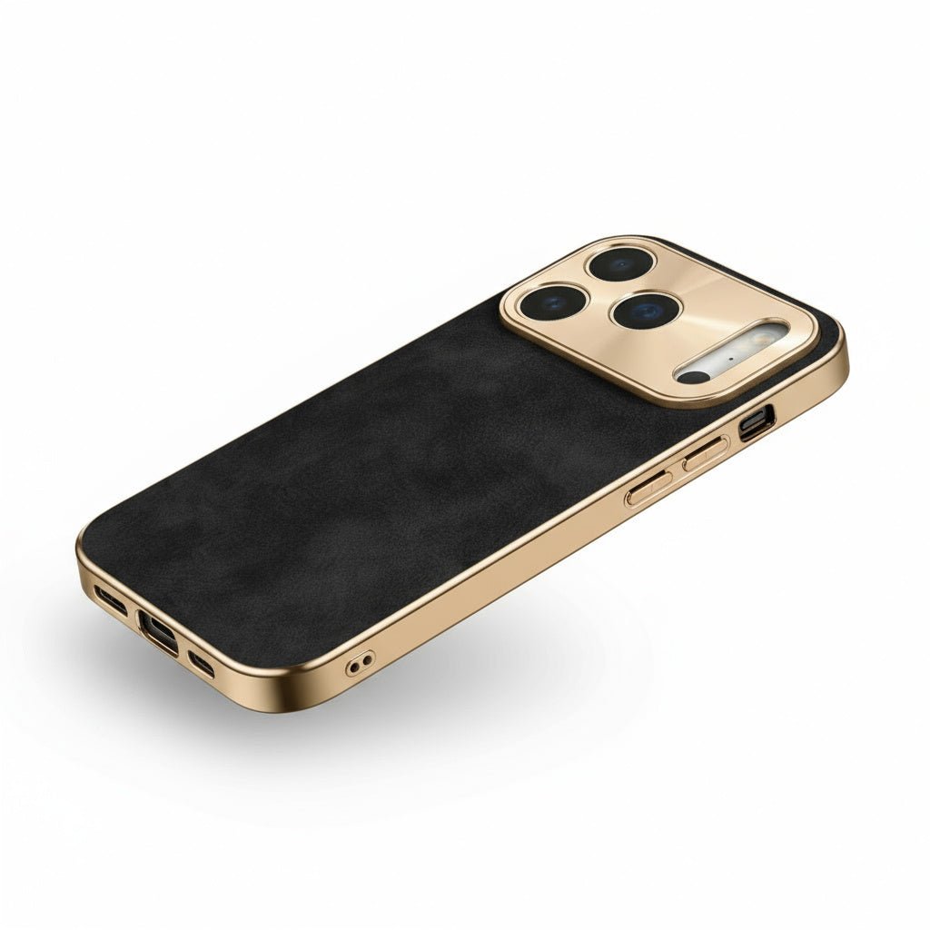 Luxury Lambskin Leather Custom iPhone Case iPhone 16 Pro Max / Black Luxury Lambskin Leather Custom iPhone Case iPhone 16 Pro Max / Black