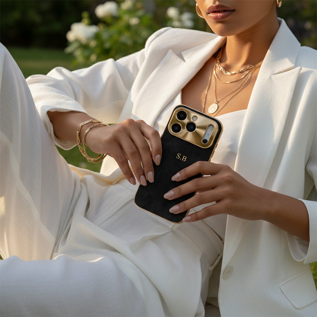 Luxury Lambskin Leather Custom iPhone Case - Snap Bands