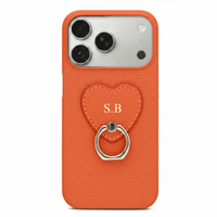 Orange Heart Ring Leather iPhone Case - Snap Bands
