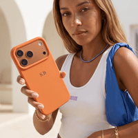 Orange Personalized Liquid Silicone iPhone Case - Snap Bands