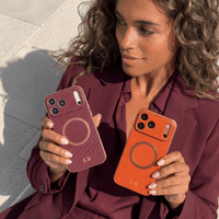Orange Personalized Magnetic Leather iPhone Case - #Snap Bands#