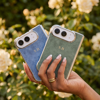 Green Lambskin Leather Custom iPhone Duo Case