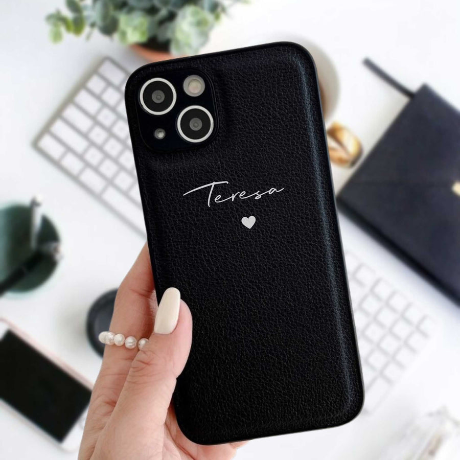 Personalized Leather iPhone Case - #Snap Bands#