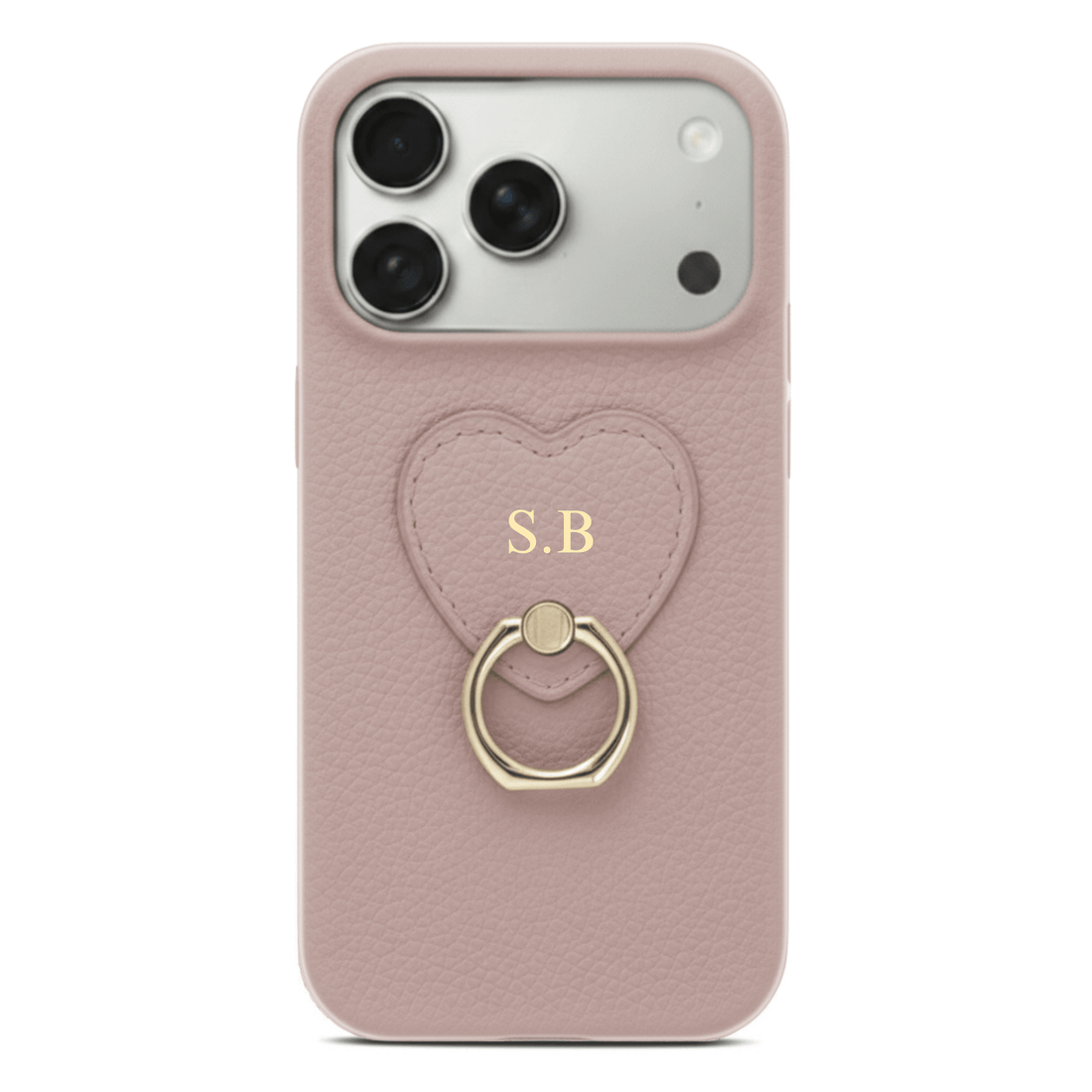 Pink Heart Ring Leather iPhone Case - Snap Bands