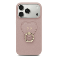 Pink Heart Ring Leather iPhone Case - Snap Bands
