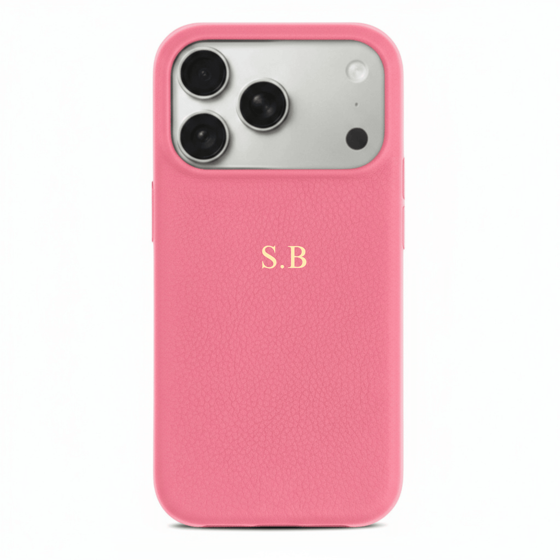 Pink Leather iPhone Case - Snap Bands