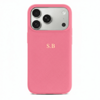 Pink Leather iPhone Case - Snap Bands