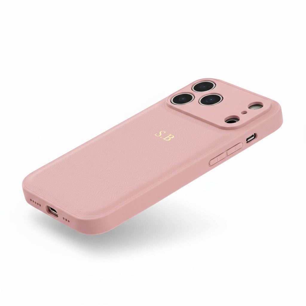 Pink Leather iPhone Case - Snap Bands