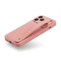 Pink Leather iPhone Case with Strap - Snap Bands