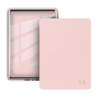 Pink Leather Kindle Case - Snap Bands