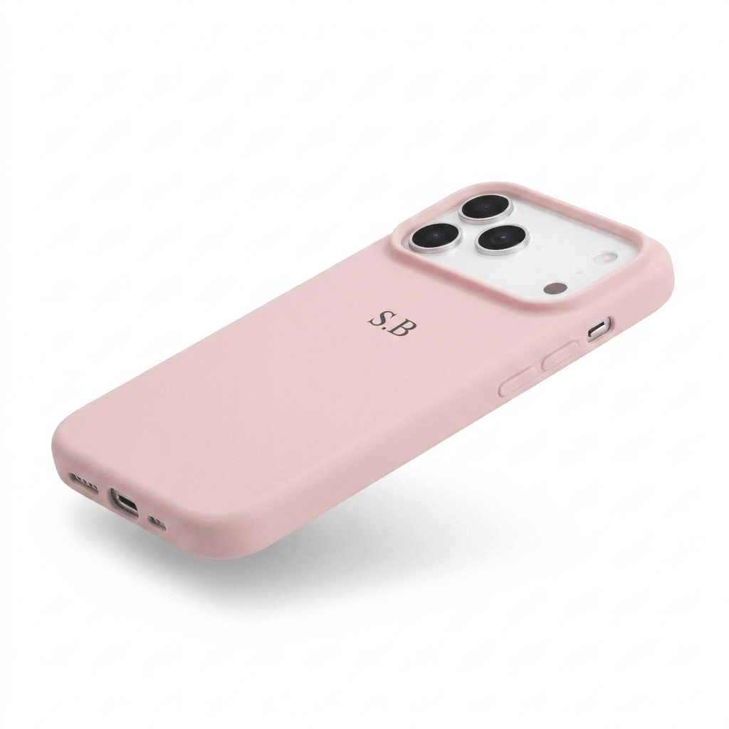 Pink Personalized Liquid Silicone iPhone Case - Snap Bands