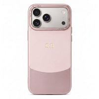 Pink Two-Tone Monogrammed Leather iPhone Case - #Snap Bands#