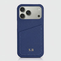Blue Card Holder Leather iPhone Case