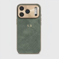 Green Lambskin Leather Custom iPhone Case
