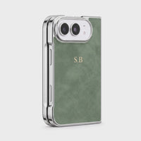 Green Lambskin Leather Custom iPhone Duo Case