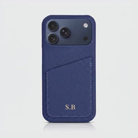 Blue Card Holder Leather iPhone Case