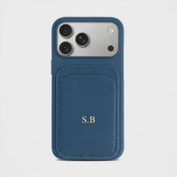 Blue iPhone Case with Card Holder