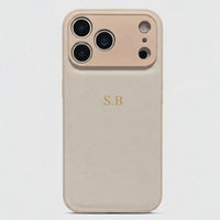 White Personalized Leather iPhone Case