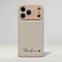 White Personalized Leather iPhone Case
